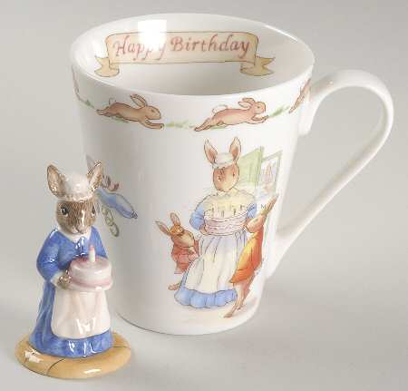 Bunnykins (Albion Shape) (Happy Birthday) Mug & Figurine Set