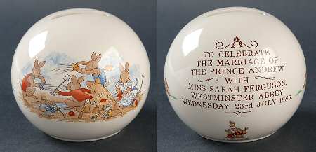 Bunnykins (Albion Shape) Royal Commemorative Bank (Andrew & Sarah 1986)