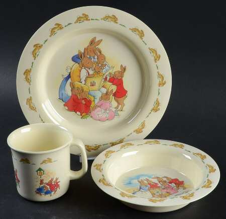 Bunnykins (Albion Shape) 3 Piece Baby Set-Melamine (Bowl,Plate,Mug)