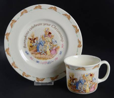 Bunnykins (Albion Shape) (2 Pc) Christening Child's Set (Plate&1Handle Mug)