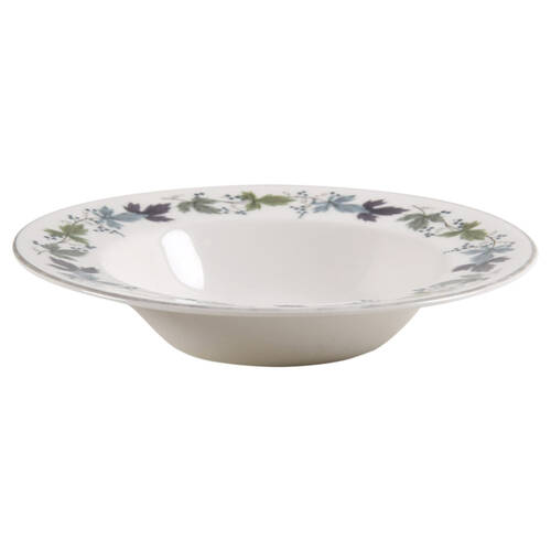 Burgundy Rim Soup Bowl