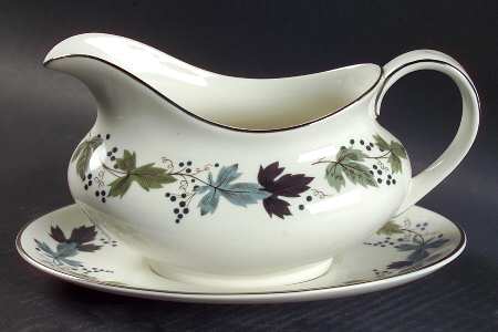 Burgundy Gravy Boat & Underplate