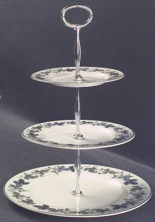 Burgundy 13 7/8"-14 1/4" 3-Tiered Serving Tray(DP,SP,BB) HC