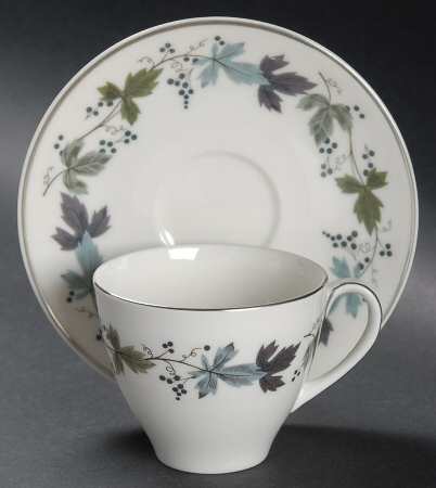 Burgundy Flat Demitasse Cup & Saucer Set