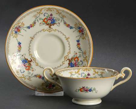 The Burlington Footed Cream Soup Bowl & Saucer Set