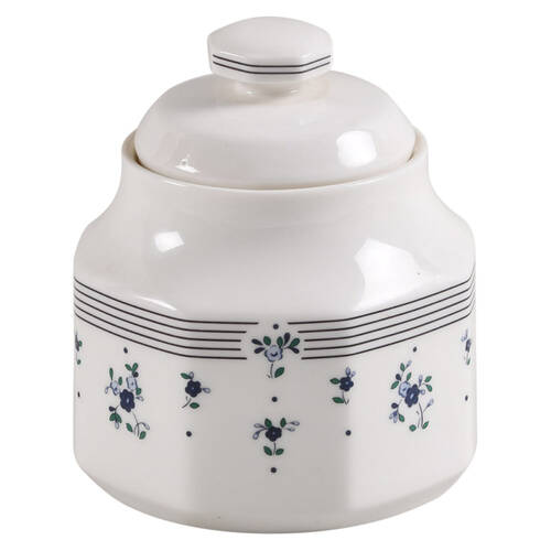 Calico Blue Sugar Bowl & Lid