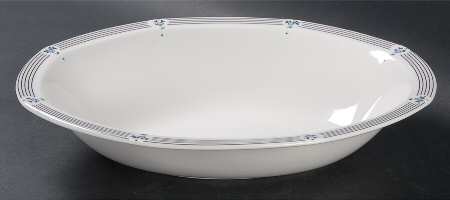 Calico Blue 10" Oval Vegetable Bowl