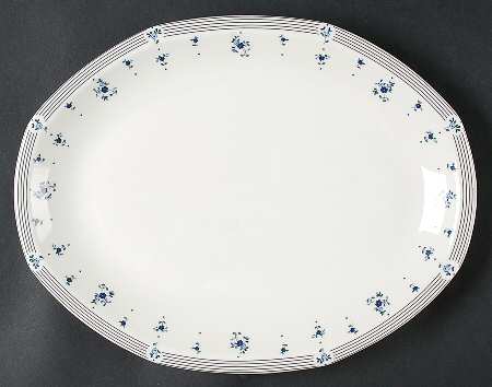 Calico Blue 13" Oval Serving Platter