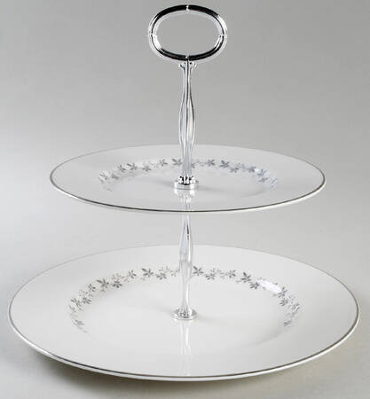 Cadence 6 5/8"-10"  2 Tiered Serving Tray (Dp, Sp) HC