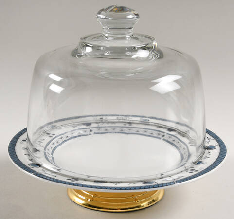 Cambridge 6 1/2"-7 1/2" Footed Cheese Plate w/ Glass Dome HC