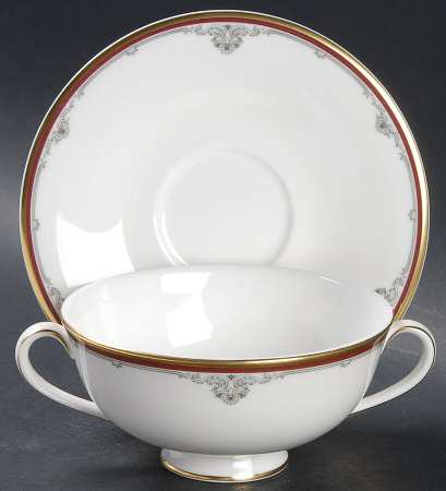 Cambridge Footed Cream Soup Bowl & Saucer Set