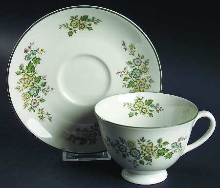 Campagna Green Footed Cup & Saucer Set