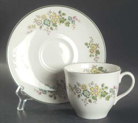 Campagna Green Flat Cup & Saucer Set