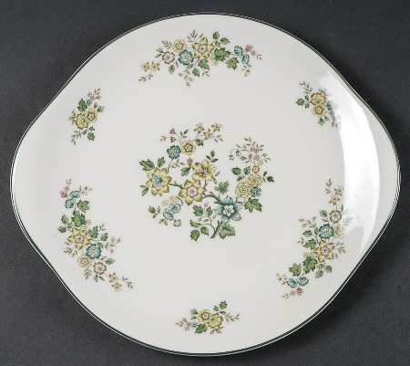 Campagna Green Handled Cake Plate