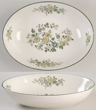 Campagna Green 9" Oval Vegetable Bowl