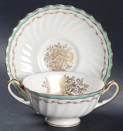 Camrose Footed Cream Soup Bowl & Saucer Set