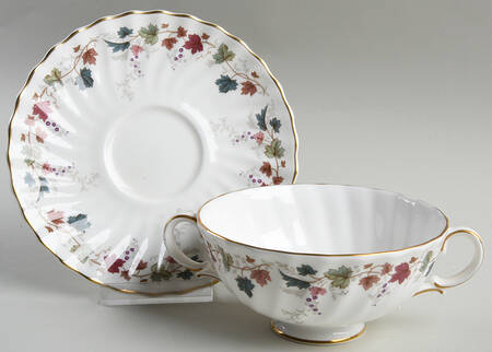 Canterbury Footed Cream Soup Bowl & Saucer Set