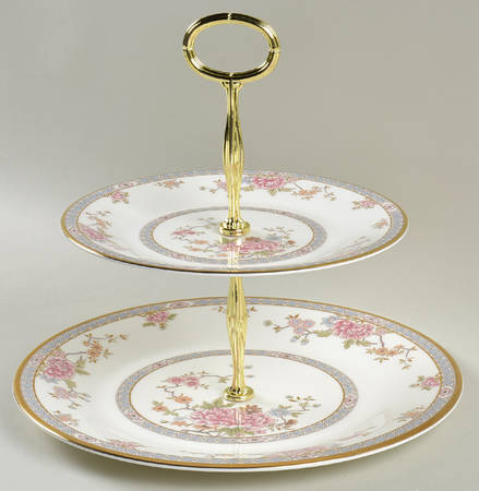 Canton 2 Tiered Serving Tray (Dinner & Salad Plate)