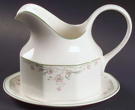 Caprice (Octagonal) Round Gravy Boat & Bread and Butter Stand