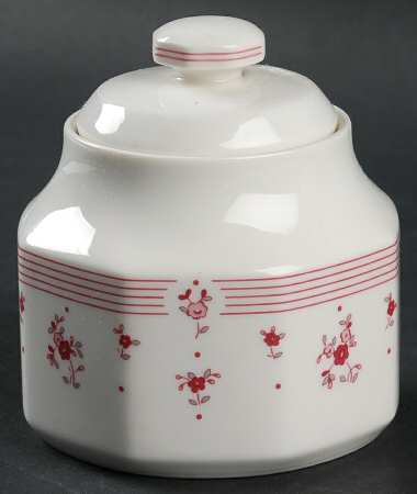 Calico Red Sugar Bowl & Lid