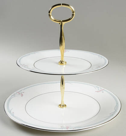 Carnation 6 5/8"-10"  2 Tiered Serving Tray (Dp, Sp) HC