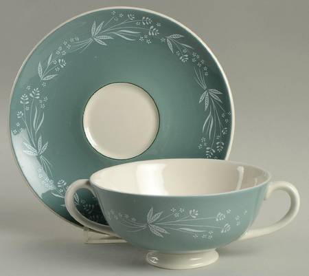 Cascade Footed Cream Soup Bowl & Saucer Set