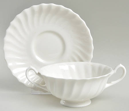 Cascade Footed Cream Soup Bowl & Saucer Set