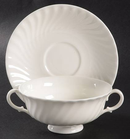 Cascade Footed Cream Soup Bowl & Saucer Set