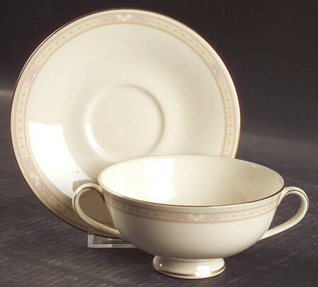 Cassandra Footed Cream Soup Bowl & Saucer Set
