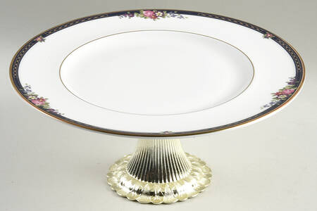 Centennial Rose Cake Stand with 4"-5" Metal Pedestal  Hc