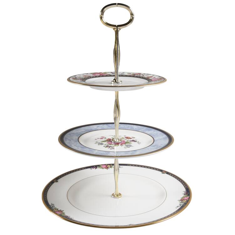 Centennial Rose 13 7/8"-14 1/4" 3-Tiered Serving Tray(DP,SP,BB) HC