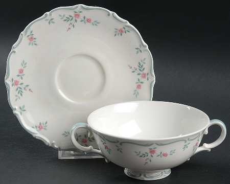 Chatelaine Footed Cream Soup Bowl & Saucer Set