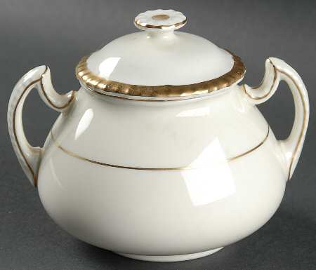 Chantilly (Ivory Background) Sugar Bowl & Lid