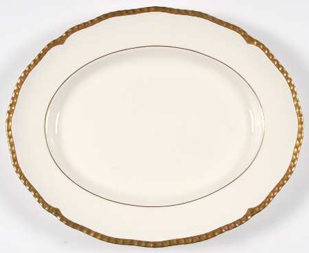 Chantilly (Ivory Background) 15" Oval Serving Platter