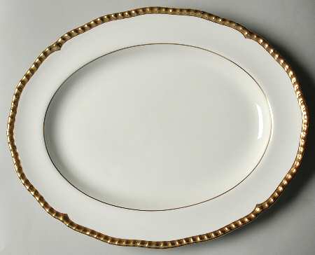 Chantilly (Ivory Background) 12" Oval Serving Platter