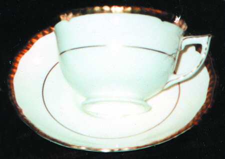 Chantilly (White Background) Footed Cup & Saucer Set