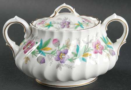Chatsworth Pink Purple Sugar Bowl & Lid