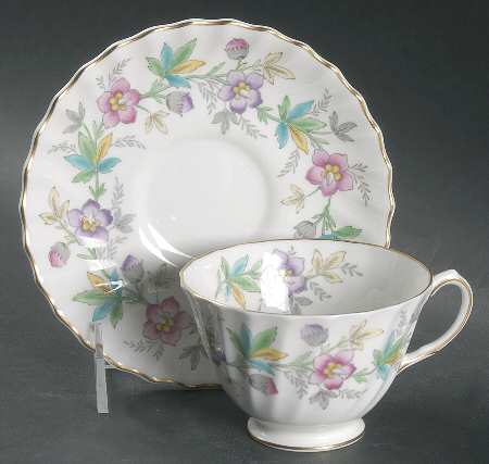 Chatsworth Pink Purple Footed Cup & Saucer Set