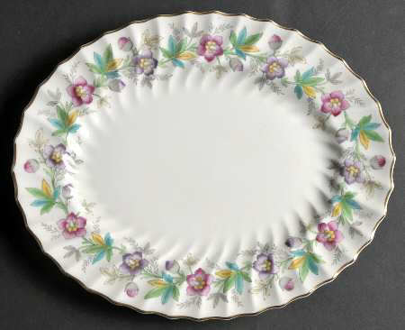 Chatsworth Pink Purple 10" Oval Serving Platter