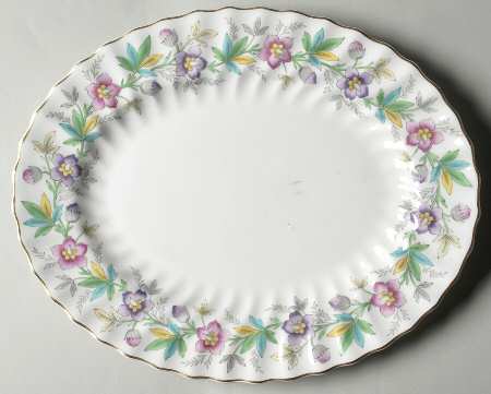 Chatsworth Pink Purple 12" Oval Serving Platter