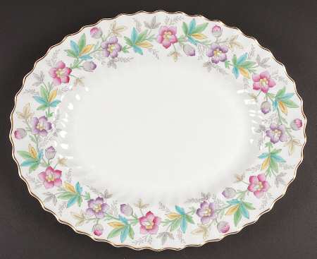 Chatsworth Pink Purple 14" Oval Serving Platter
