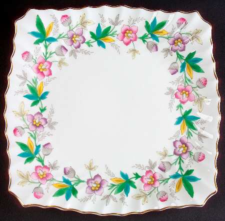 Chatsworth Pink Purple Square Cake Plate