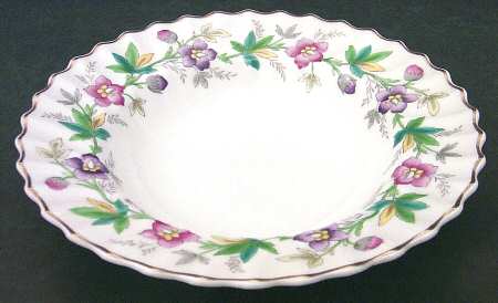 Chatsworth Pink Purple Rim Soup Bowl