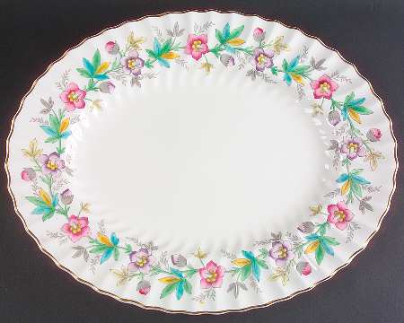 Chatsworth Pink Purple 17" Oval Serving Platter