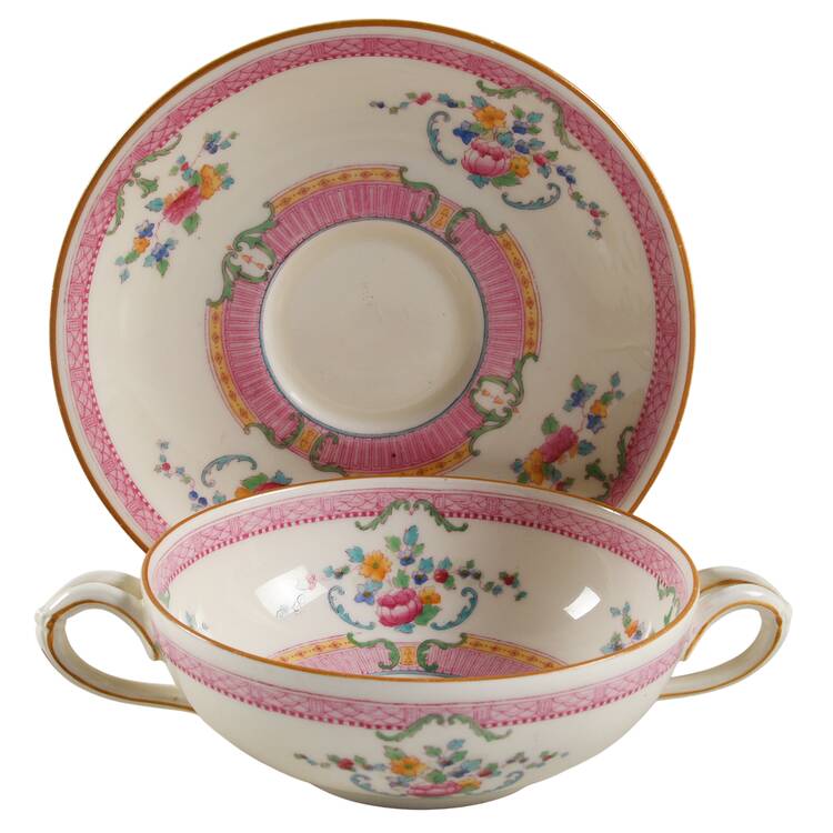 The Charlotte Flat Cream Soup Bowl & Saucer Set