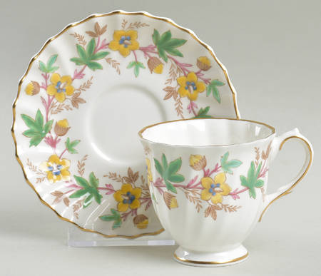Chatsworth Yellow Green Footed Demitasse Cup & Saucer Set