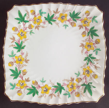 Chatsworth Yellow Green Square Cake Plate