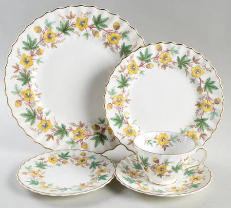 Chatsworth Yellow Green 5 Piece Place Setting