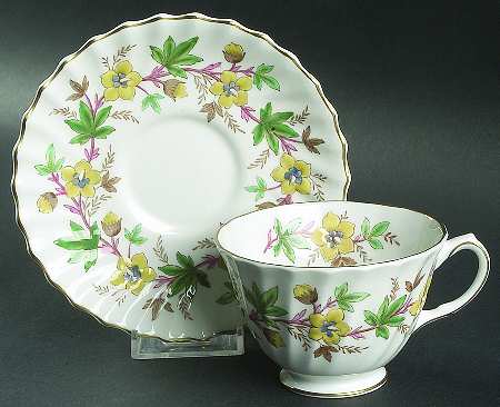Chatsworth Yellow Green Footed Cup & Saucer Set