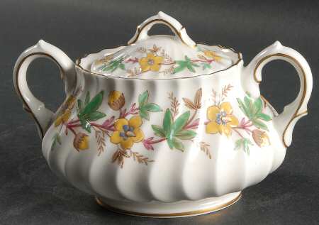 Chatsworth Yellow Green Sugar Bowl & Lid